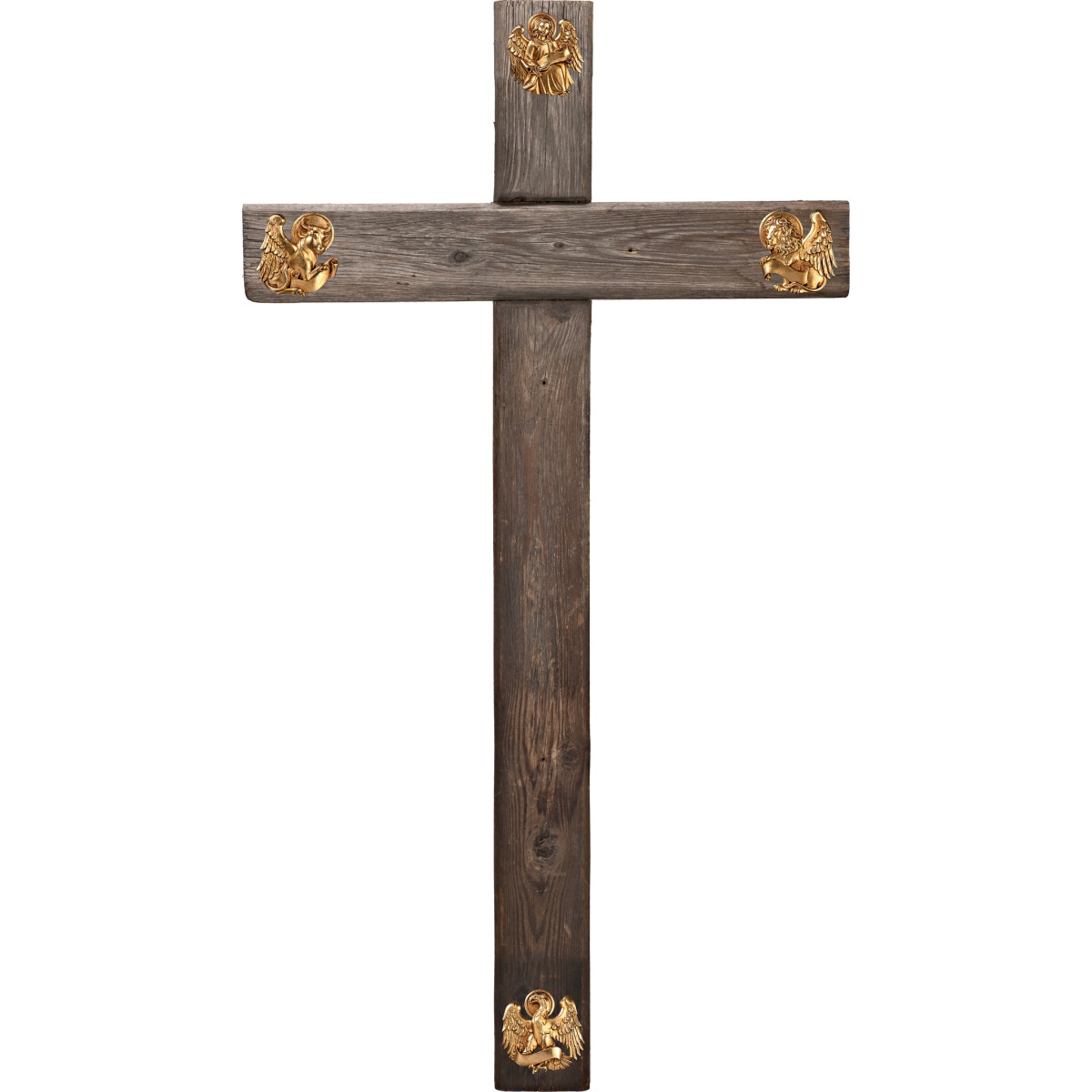 Cruz Madera vieja con Evangelistas